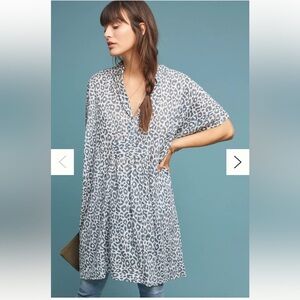 Emerson Fry Organic Cotton Mallory Leopard Print Caftan Dress One Size Beach